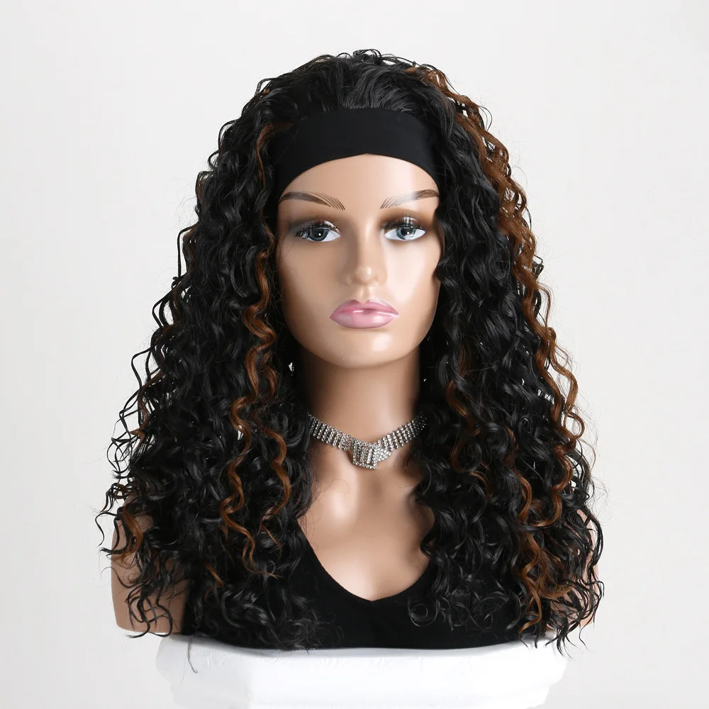 

New Synthetic Curly Afro Headband Wig for Women Short Kinky Hair Cosplay Fashion Daily Party Date Use