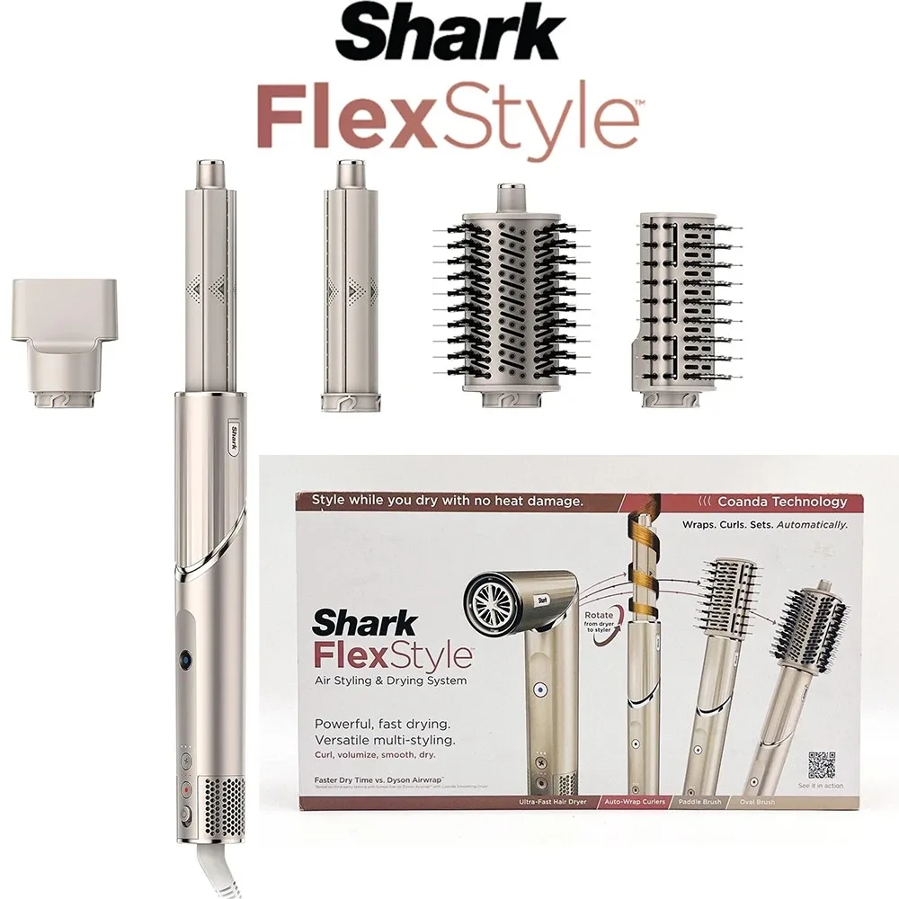 Shark HD430 FlexStyle Negative Ion Hair Dryer&Air Styler Wrap,Powerful Airwrap Brush & Multi-Styler With Auto-Wrap Curlers