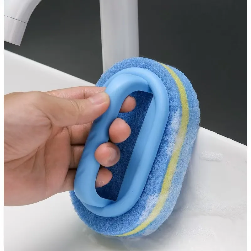 1pc/Cleaning Brush with Handle, Multifunctional Sponge Scrubber for Kitchen and Bathroom, Tile and Stove Top Stain Removal Brush - view 5