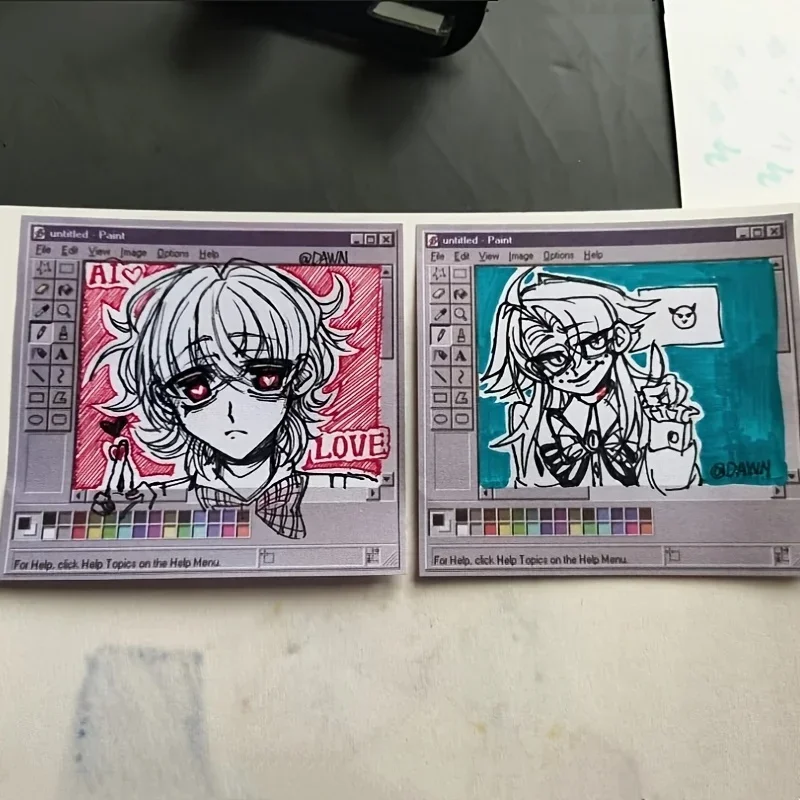 Notas adhesivas de dibujo por computadora vintage, 50 hojas, ideales para artistas y uso en la oficina, notas adhesivas duraderas, notas adhesivas para oficina