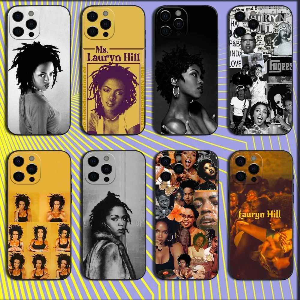 

Singer L-Lauryn H-Hill Phone Case For iPhone 16,15,14,13,12,11,Pro,X,XS,Max,XR,Plus,Mini Soft Black Cover