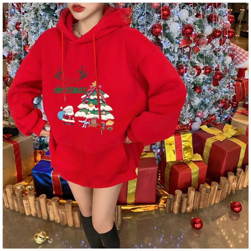 Hooded Sweatshirts Long Sleeve Pocket Femme Casual Pullovers 2023 Drawstring New Young Style Fashion Loose Women\'s Clothing