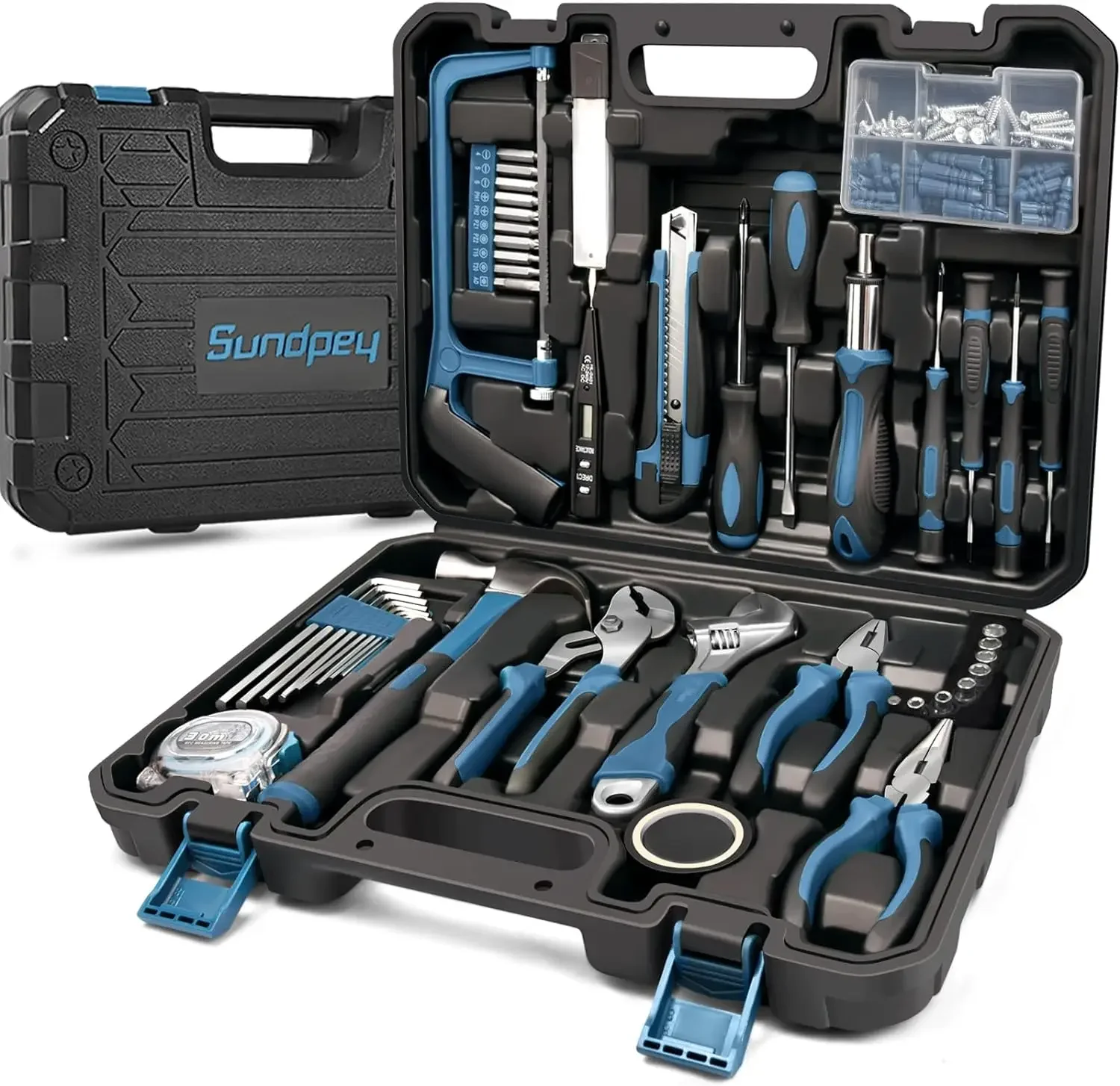 

Home Tool Kit 148-Pcs - Household Basic Complete Hand Repair portable Tool Set with Case & Ratcheting Screwdriver & Hex Key