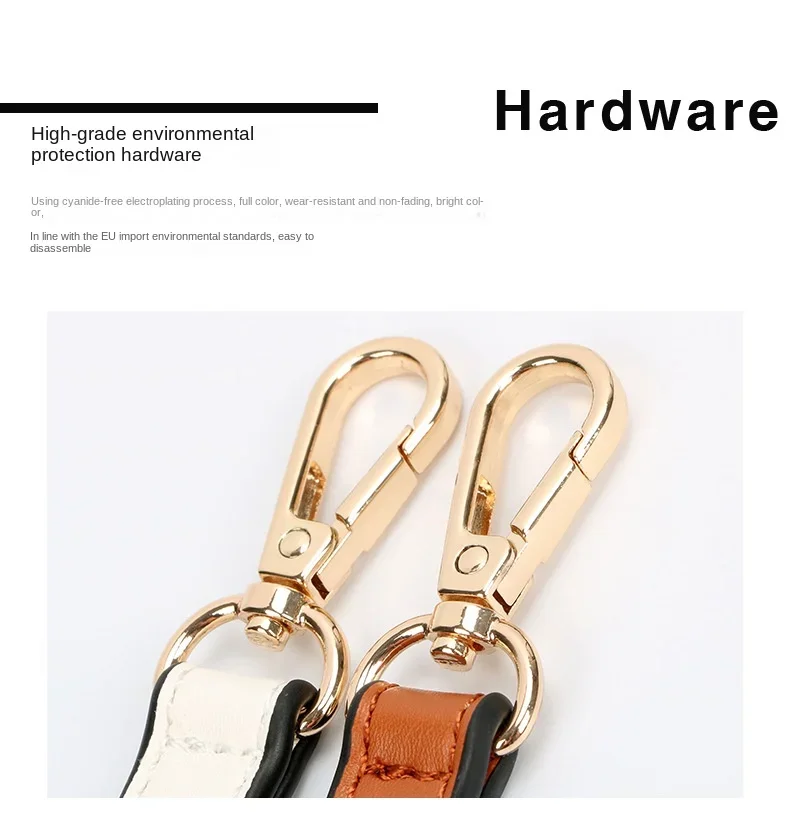 100% Genuine Leather Bag Strap Handbags Handles For Handbag Short Bag Strap Purse Strap Golden Buckle Replacement Bag Belt Band