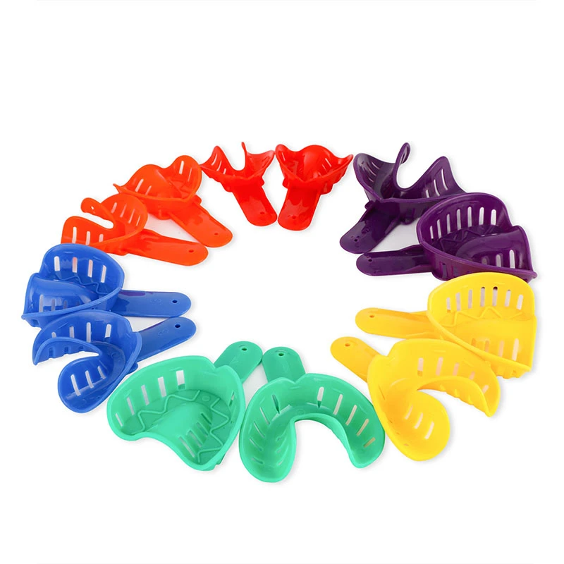 12Pcs/set Dental Impression Trays Plastic Teeth Holder Kit Central Supply Materials Teeth Holder Oral Care Tools For Adult Child