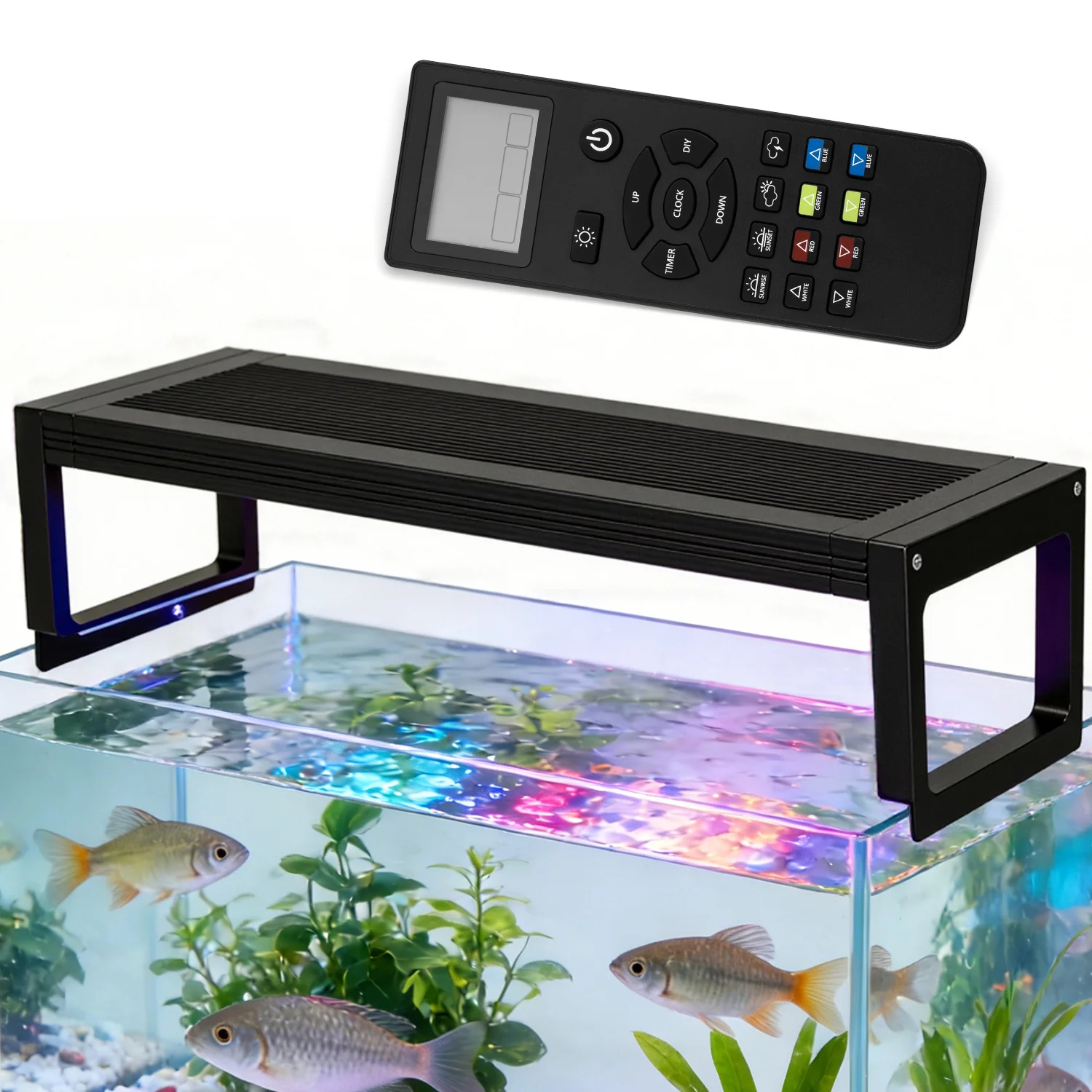 

18-24 inch Aquarium 24/7 Full Spectrum Lighting LED Hanging Holder Light Fish Tank Decoration Aquatic Plant Growth Lamp 100-240V