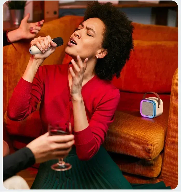 Enjoy the Party-Portable K12 Bluetooth Karaoke Machine with 5.3 PA Speaker System,Wireless Microphones for Home Entertainment image 6
