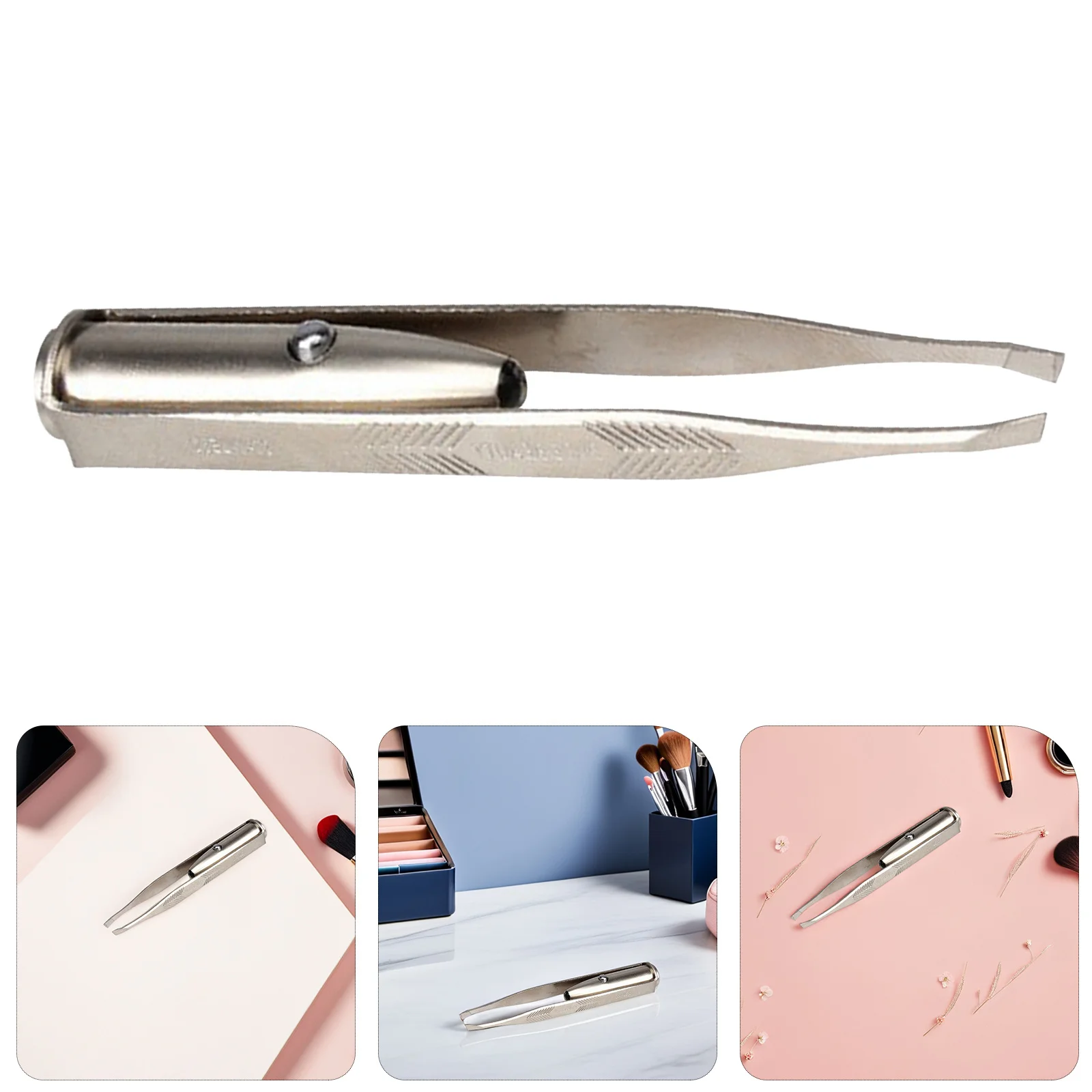 Pinzetta per sopracciglia a LED, luce intensa, compatta, per la rimozione dei peli del viso, per modellare le sopracciglia, pinzette per ciglia, bellezza delle donne