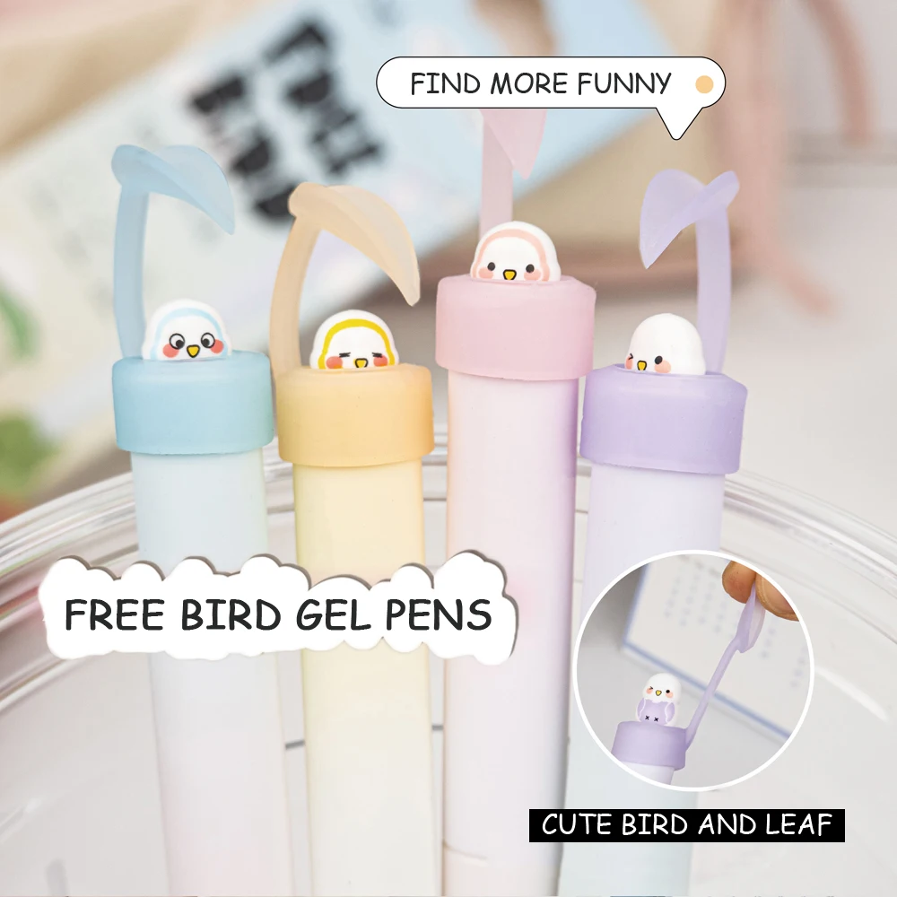 

4 шт./компл., креативная вращающаяся кукла-птица, гелевая ручка 0,5 мм, черные забавные гелевые чернильные ручки для снятия стресса для студентов, школьных офисных канцелярских принадлежностей