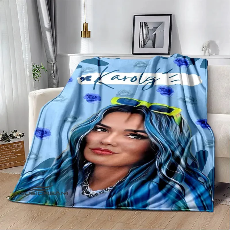 

Karol G Fashion printed blanket thin Soft and comfortable Home travel blanket bed linings birthday gift