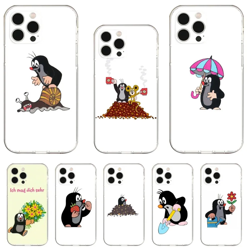 Cartoon L-Littles Mole Phone Case For iPhone 16,15,14,13,12,11 Plus,Pro,Max,XR,XS,X,7,8 Plus,SE,Mini Transparent Shell