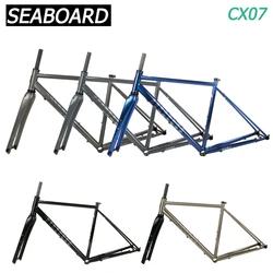 SEABOARD-Chrome Plated Frame with Carbon Fork, Road Bicycle, Gravel Off-Road, Disc Brake, 700C, Cr-Mo, High Quality