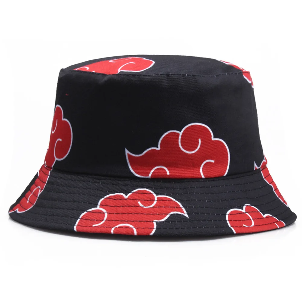 Gorra de cubo de Anime Ninja Clouds, sombrero de moda de dibujos animados Akatsuki, accesorios deportivos al aire libre, estilo popular