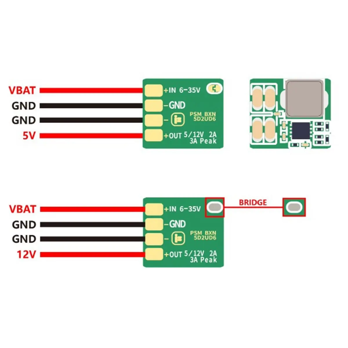 

Digital Essentials 4Pcs Mirco 2-8S BEC Voltage Regulator Module BXN 5D2UD6 5V/2A 12V/3A for RC FPV Racing Drone DIY Parts