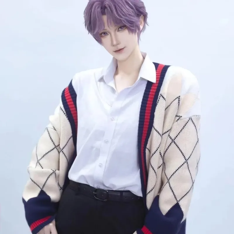 Rafayel Cosplay Love And Deepspace Game Cardigan Sweater White Shirt Warm Winter Qiyu Identical Costume New Year Clothes Unisex