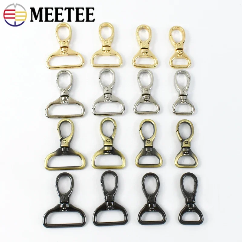 4/10/20Pcs Meetee Metal Hook Buckles 15-32mm Swivel Lobster Clasp for Bag Strap Handbag Keychain Trigger Snap Clip DIY Accessory