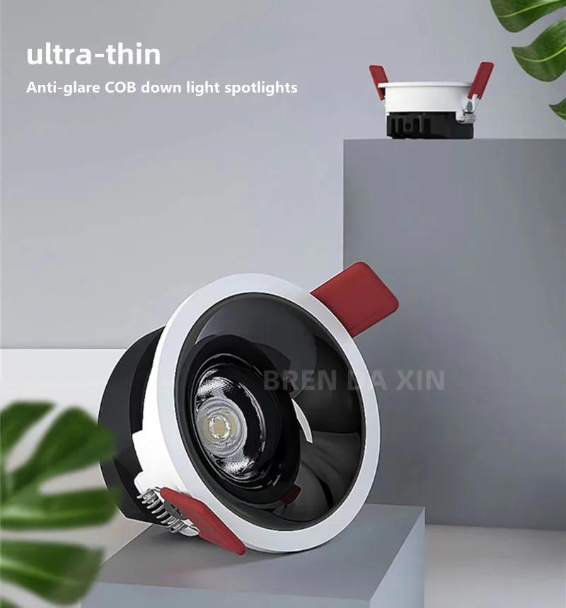 Dimmable COB Downlight Spotlight AC85-265V Anti-Glare Deep Embedded LED Ceiling Lamp Chandelier Interior Lighting Bulb