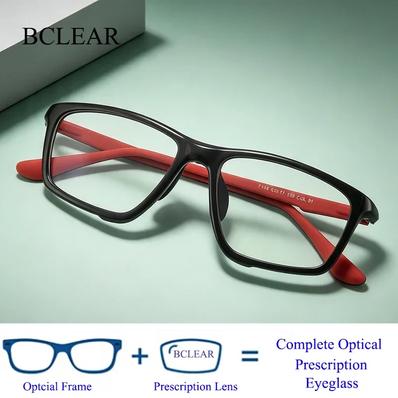 Men Women TR Flexible Sports Optical Eyeglass Frame Bendable Non‑slip Temple Light Weight Myopia Prescription Spectacle Frame 