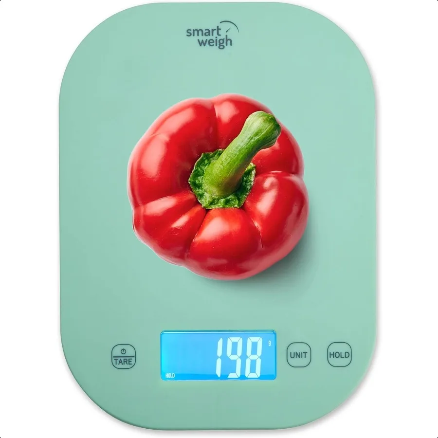 

Mint Green Digital Kitchen Scale for Cooking Weight Loss Calorie Tracking Baking Food Portion Control and Meal Prep Accurate Me