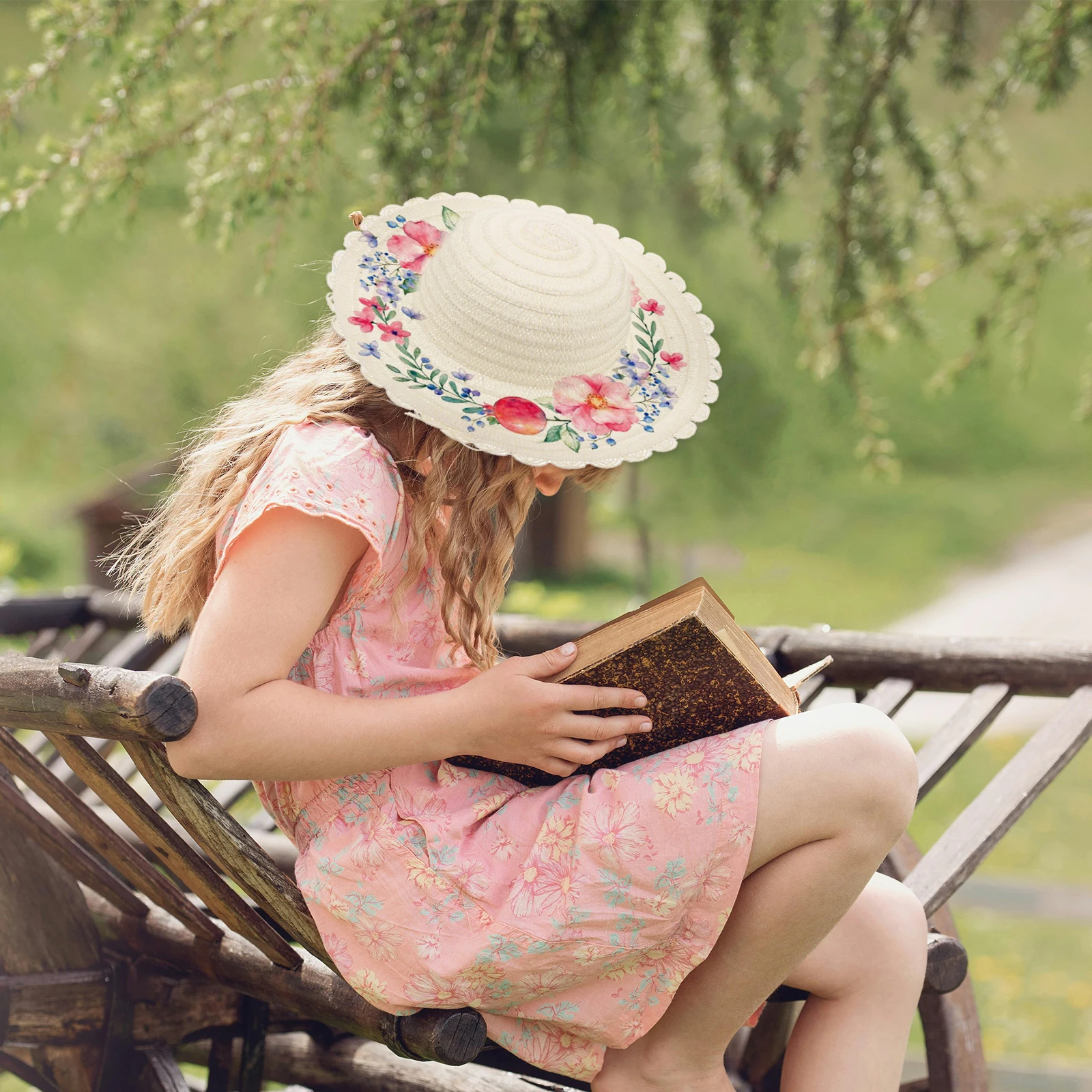 

4 Pcs Painting Straw Hat Dancing Party Hats Diy Making Accessory Caps Graffiti Small