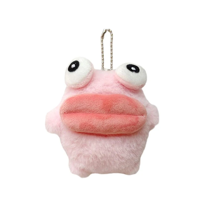 [New] Sausage Mouth Frog Key Chain Cartoon Plush Doll Pendant Couple Key Ring Backpack Charms Car Bag Decor Christmas Hot sale view 5
