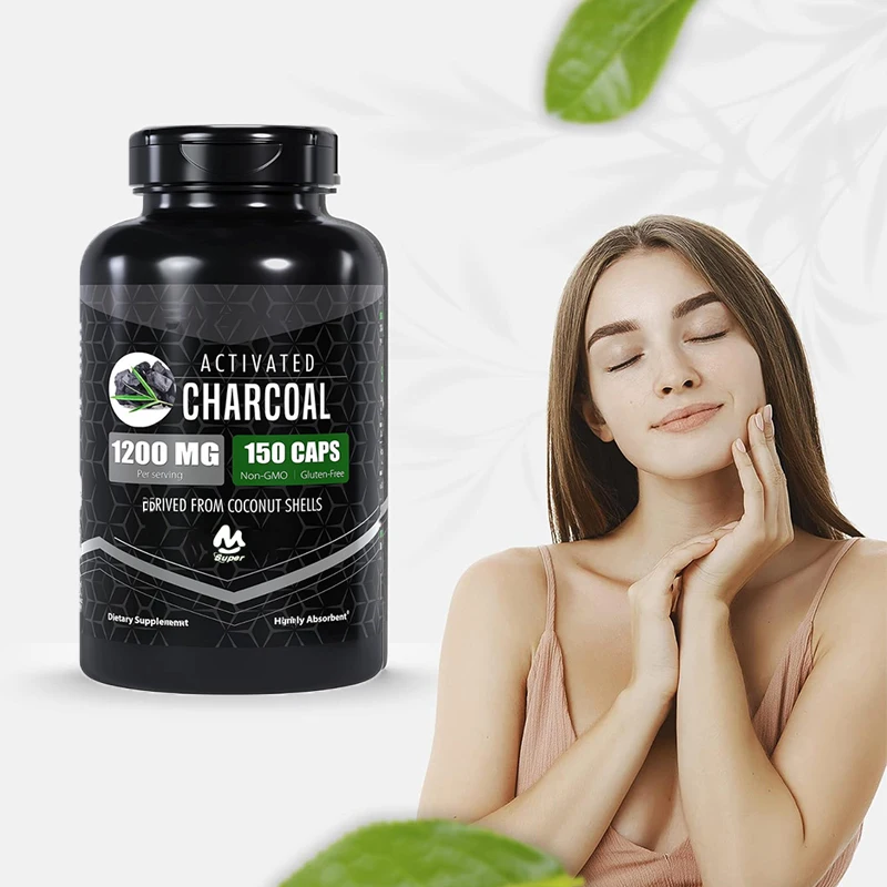 Activated Charcoal 1200 mg | 60 capsules | Coconut Shell Extract | Highly Absorbable | Non-GMO |