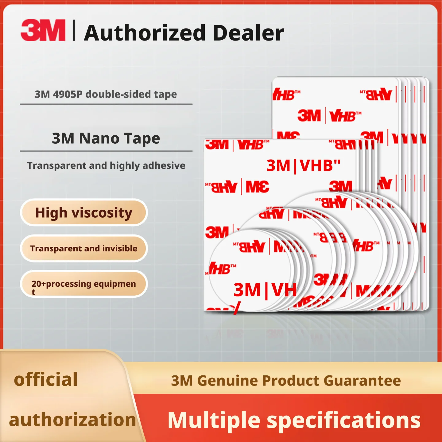 

Прочная двусторонняя лента 3 м, устойчивая к высоким температурам, прозрачная акриловая лента VHB 4905P, нано-лента, автомобильный клей высокой вязкости