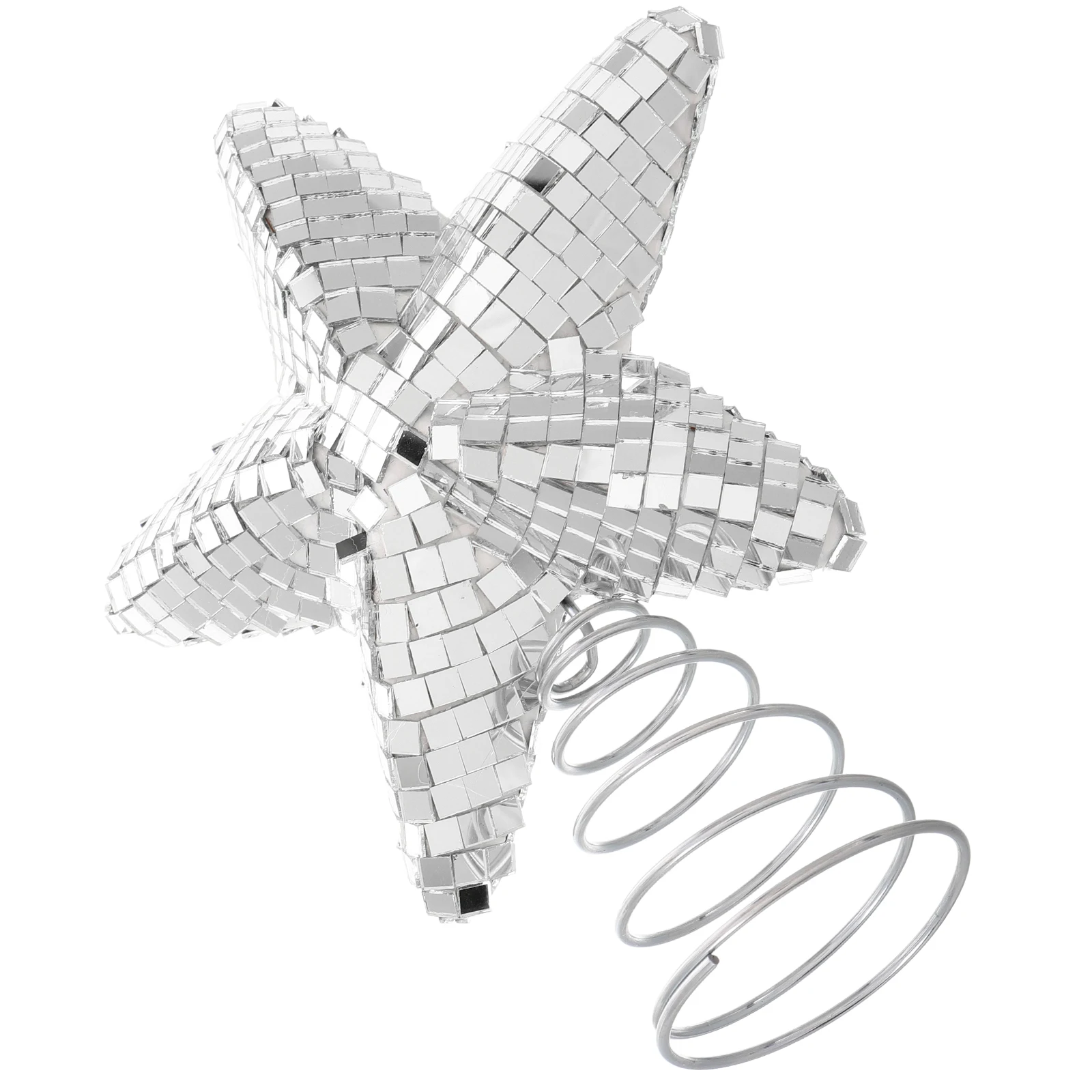 

Christmas Tree Topper Decoration Xmas Decor Silver 15cm Disco Ball Ornament Holiday Tree Top