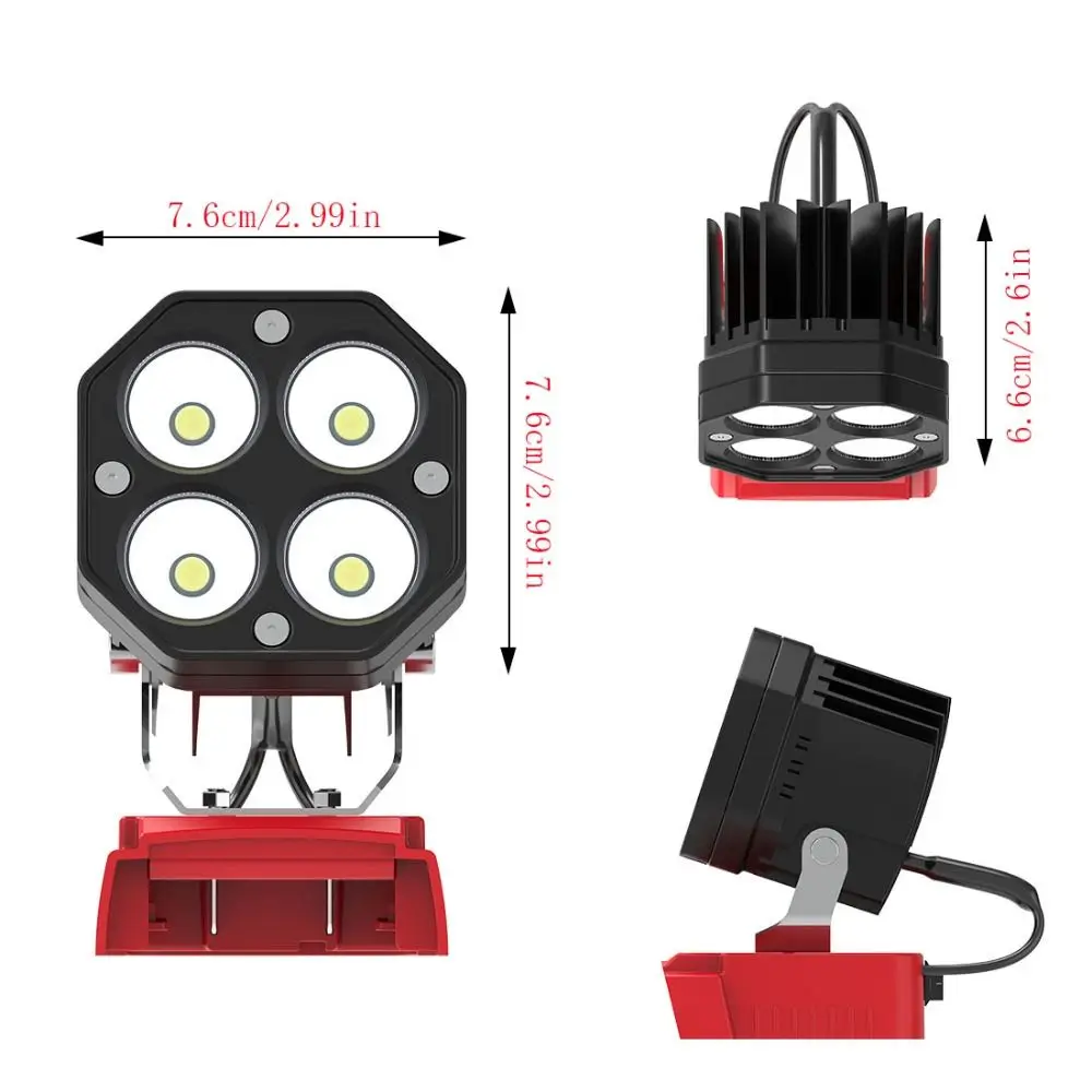 Bright 40W portable LED work light durable waterproof M18 compatible work light ABS-V0 grade flame retardant material