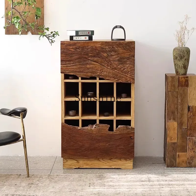 

Wabi Sandy Wind Solid Wood Living Room Entrance Cabinet Bed and Breakfast Wall Storage Locker