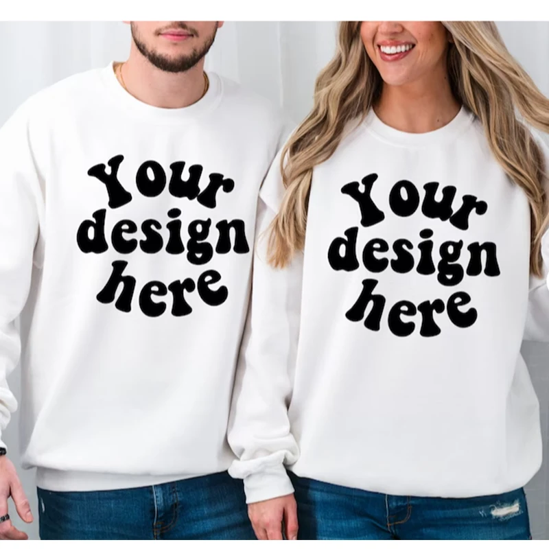 

Your Design Here Lover Sweatshirt O Neck Streetwear Your Photo Text Here Hoodies Custom Jumper Couple Tops Unisex Clothing