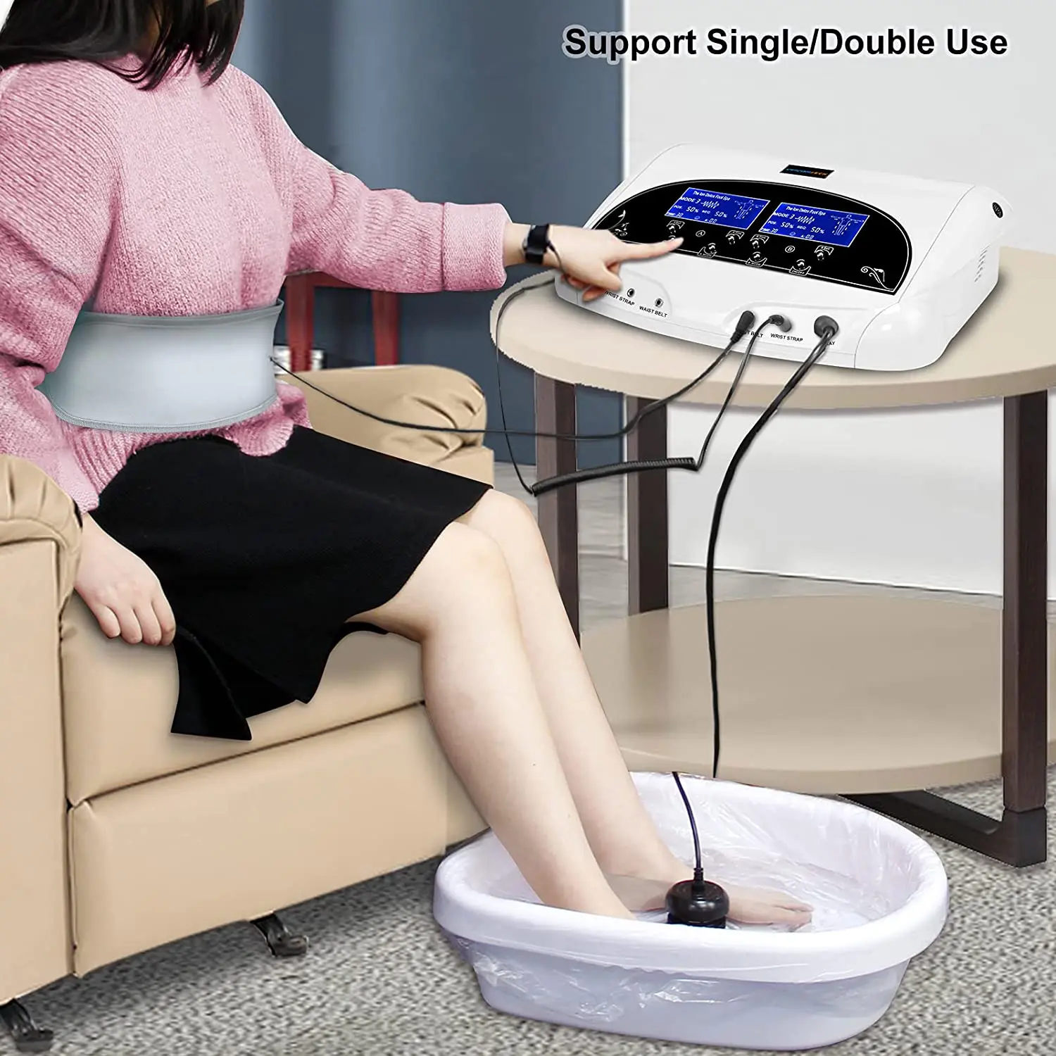 New arrival Dual Ionic Foot Bath Detox Machine Professional Ionic Ion Detox System Foot Bath Spa Cleanse Detoxification Machine