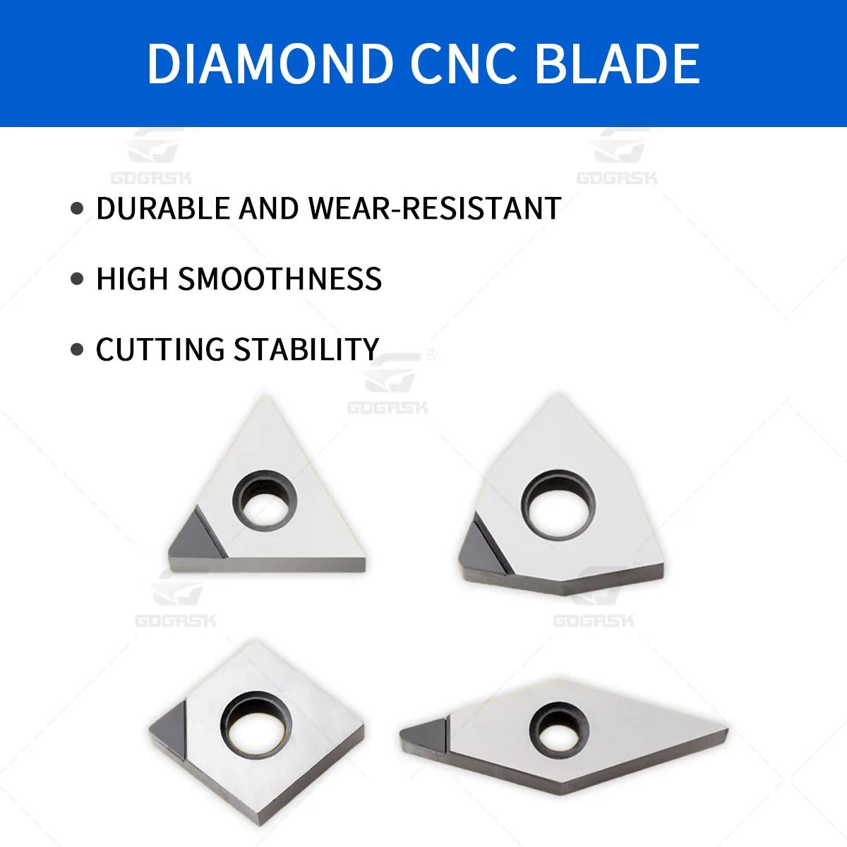 2PCS Lathe Tools Inserts PCD WNMG080402/04/08 Peach CNC Blade TNMG SNMG CNMG VNMG DNMG PCD CBN Ammoniated Boron Gemstone Cutter