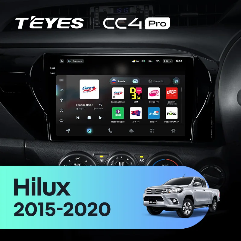 TEYES CC4 PRO For Toyota Hilux Pick Up AN120 2015 - 2020 Right Hand Drive CarPlay Radio Multimedia Car Play Auto 2DIN Autoradio