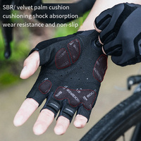 ROCKBROS Road Bike MTB Gloves Wear Resistant Fingerless Anti-slip Half Finger Bicycle Short Finger Breathable Cycling Gloves