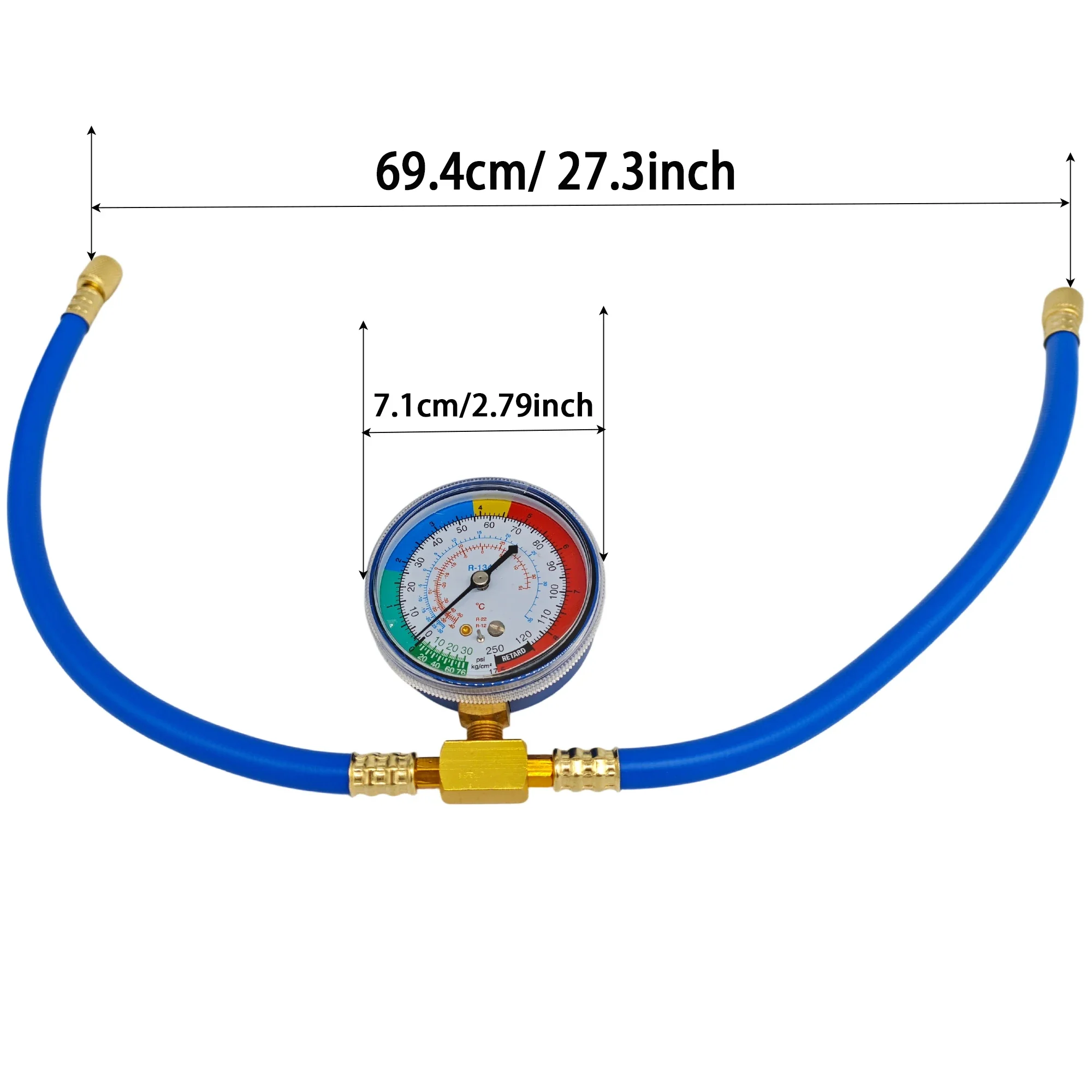 R134A Recharge Hose Kit with Gauge AC Refrigerant Recharging Hose with R134A Can Tap Refrigerant Dispenser R134A Quick Couple