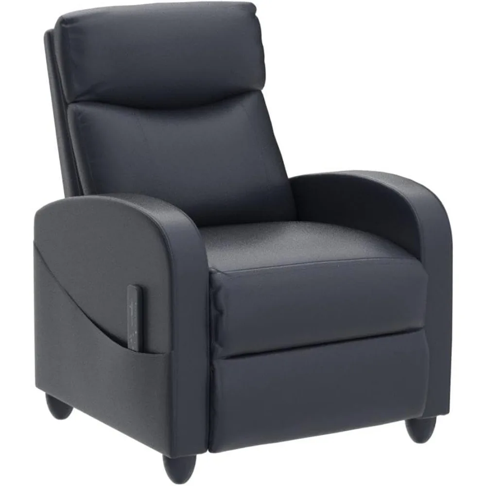 Silla reclinable de masaje para adultos, sillón reclinable de cuero PU, cómodo, ajustable, para cine en casa