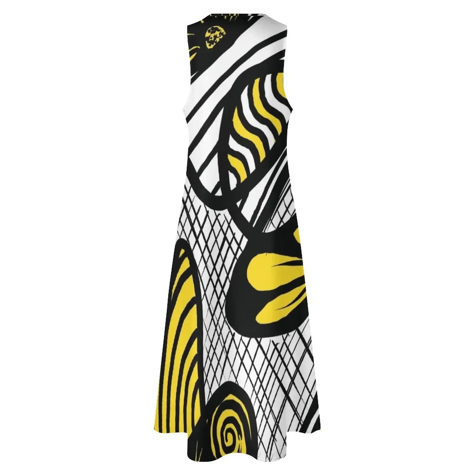 Modèles dans les modèles en encre noire et jaune robe longue robes d'été pour femmes 2025 robes de bal 2025 vêtements robe