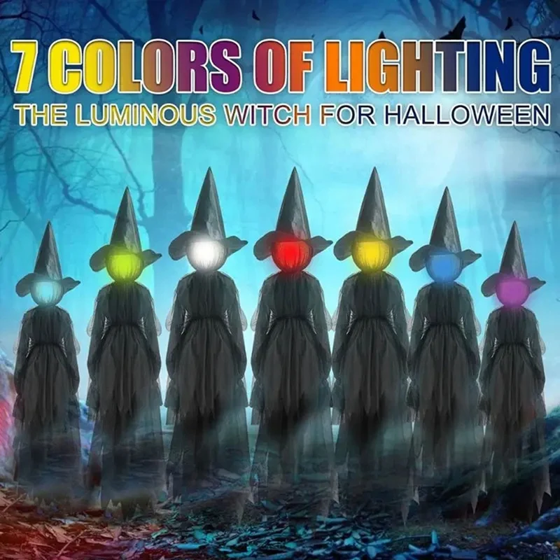 Halloween Decorations Outdoor Large Light Up Holding Hands Witches Set the Scene1pc-AD23