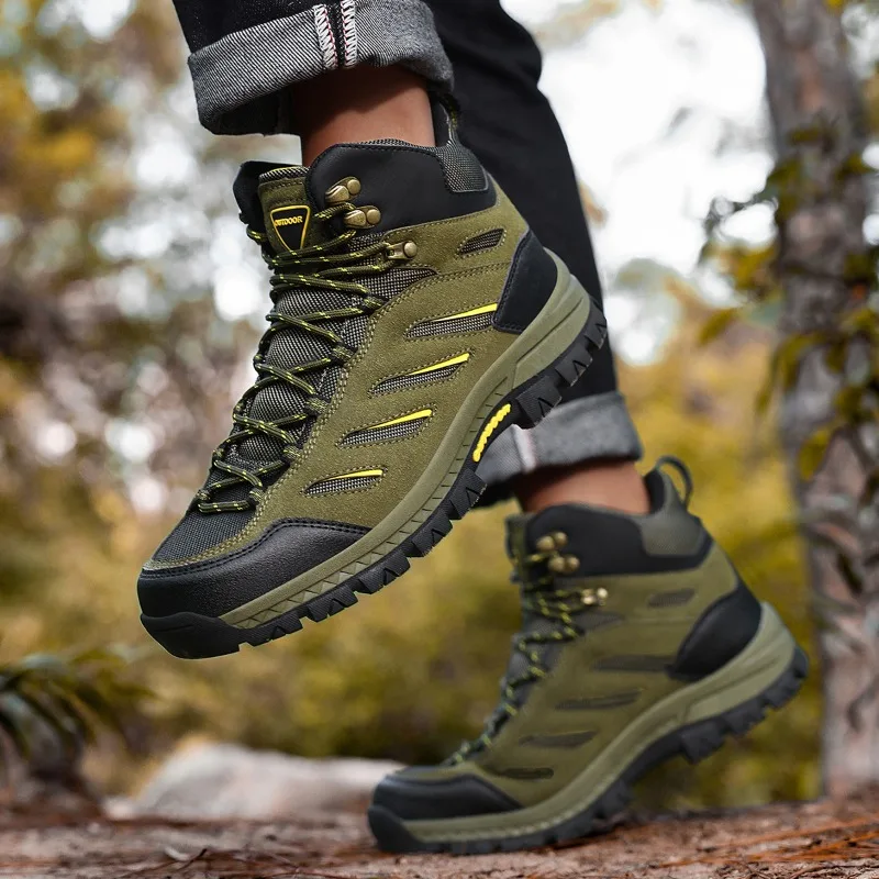 Autumn Men Walking Sneakers Outdoor Anti-Slip Hiking Shoes Winter Men Work Boots Wear-resistant Climbing Trekking Shoes Sneakers