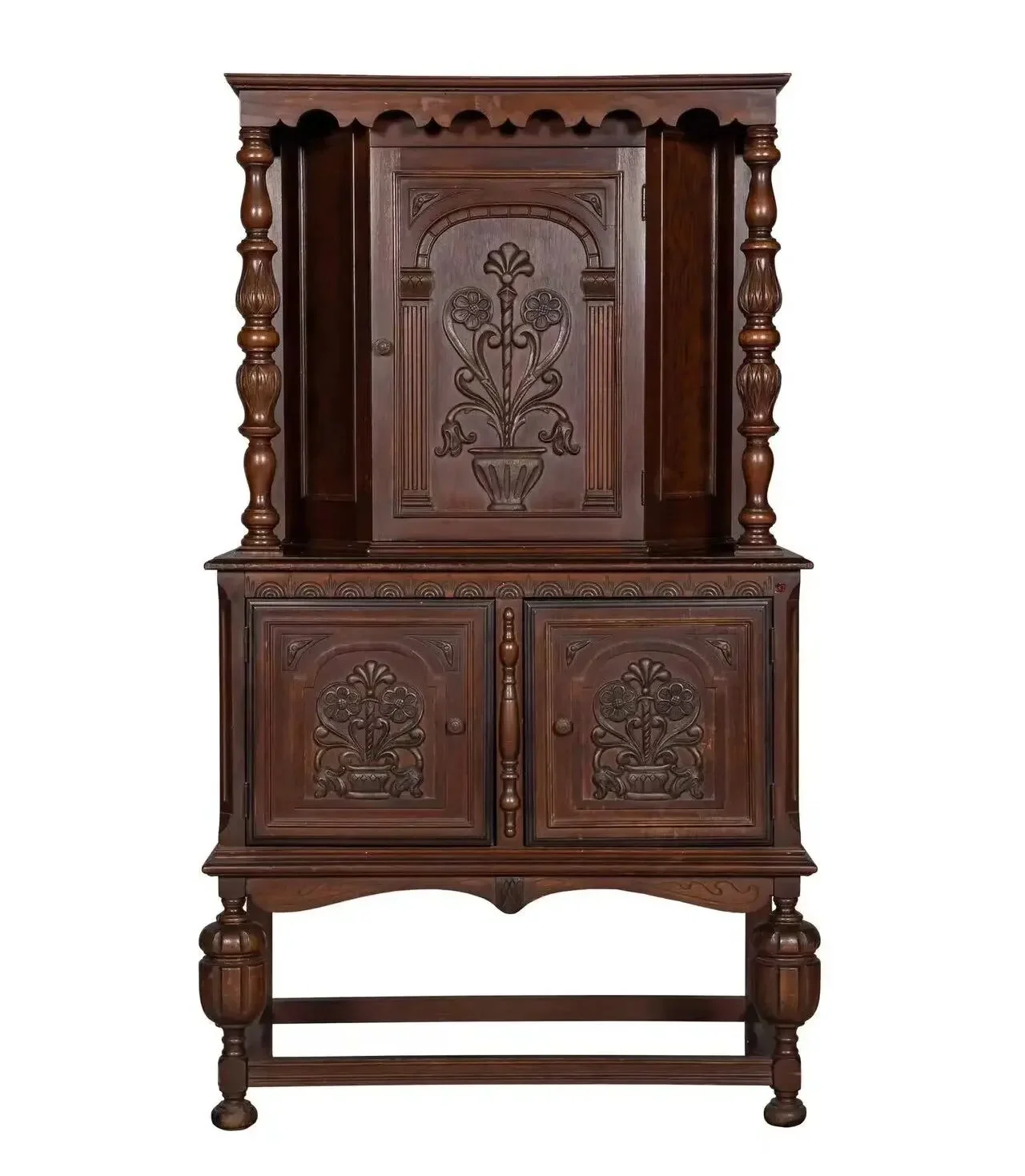 

ls 42American retro storage side cabinet medieval carved solid wood complete storage cabinet French old furniture