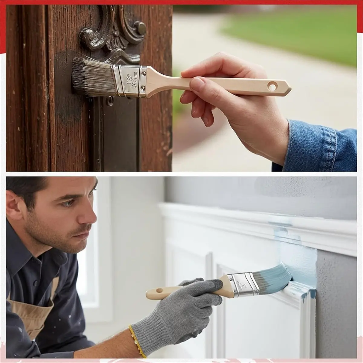 

AA91 6 Pack Painting Tool Set 3 Drill Mixers and 3 Paint Brushes, Helix Stirrer for Mixing Paint Resin Coating, for Home Wall