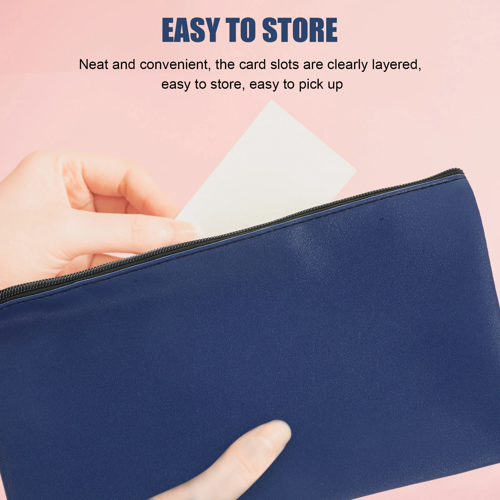 

2Pcs Cash Bag PU Aluminum Alloy Money Organizer Lightweight Zippered Pouch for Cash Receipts Documents Travel