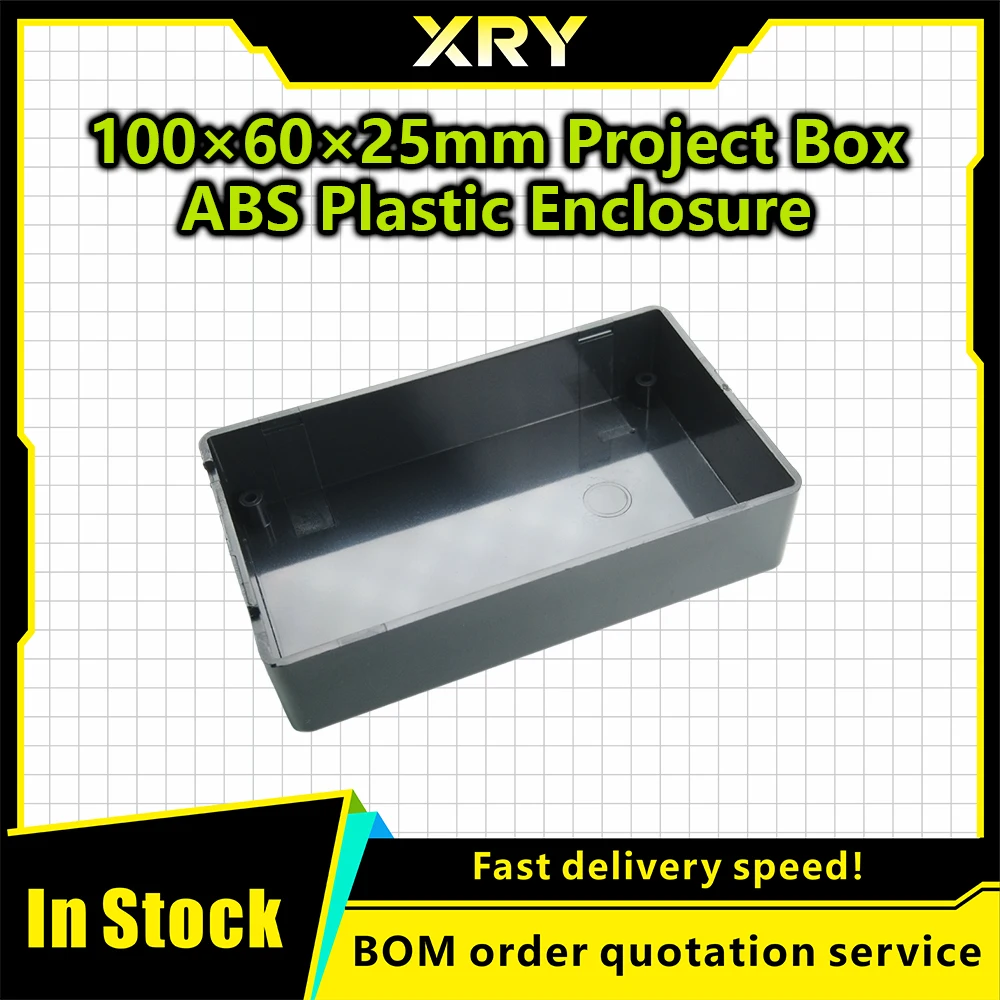DIY Plastic Electronic Project Box Enclosure Instrument 100x60x25mm Black Waterproof Enclosure Boxes Electronic