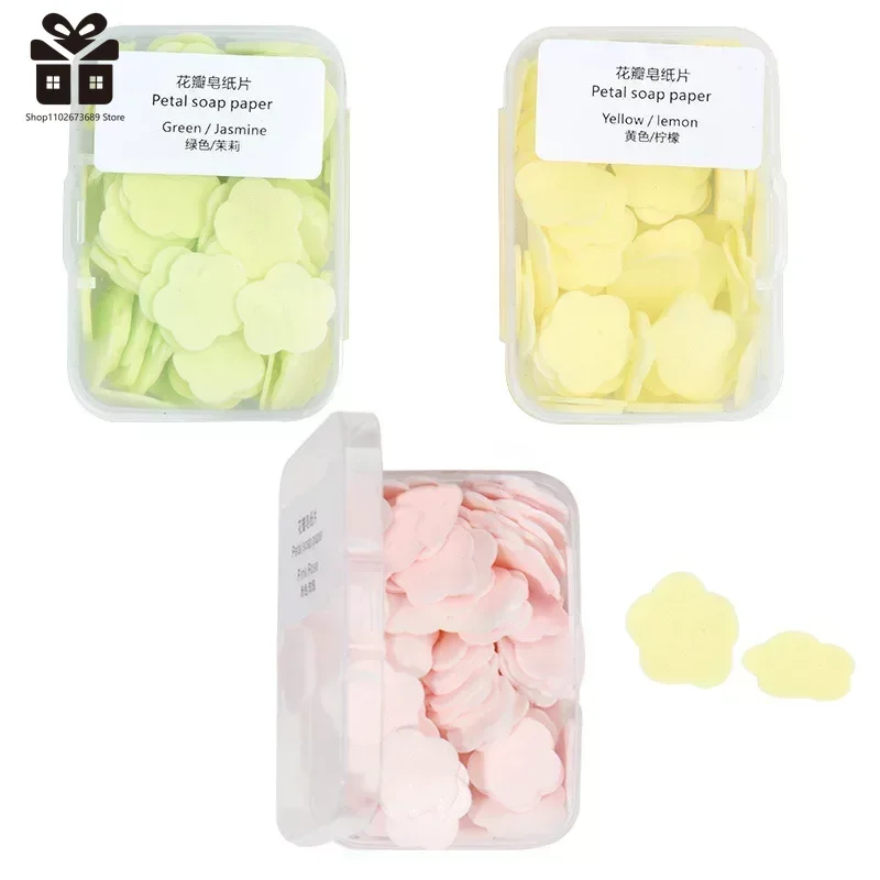 Portable Mini Strawberry Paper Soap Disposable Hand Washing Scented Soap Papers Hand Care Cleaning Soaps Bath Travel Supplies