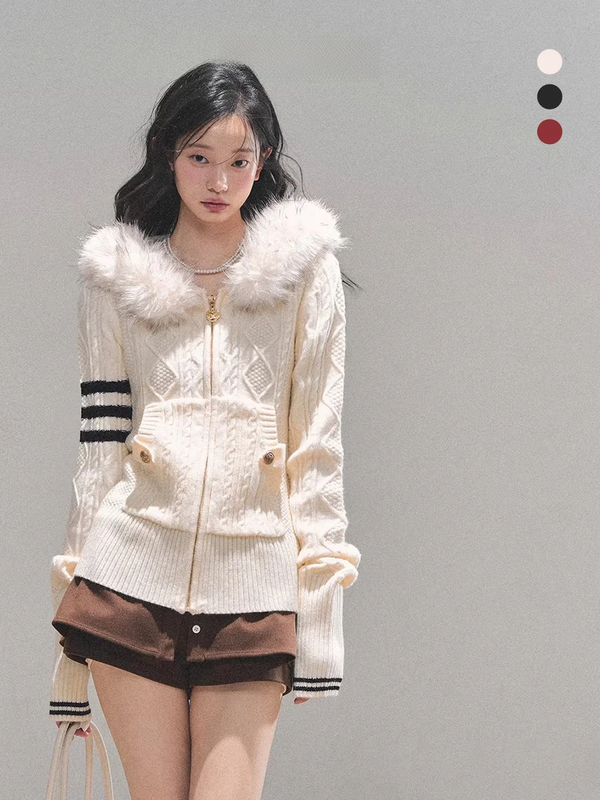 

Женская вязаная толстовка Aomalm с длинным рукавом, утепленная, с узором «косичка», в студенческом стиле, облегающая, для повседневной носки, из полиэстера...