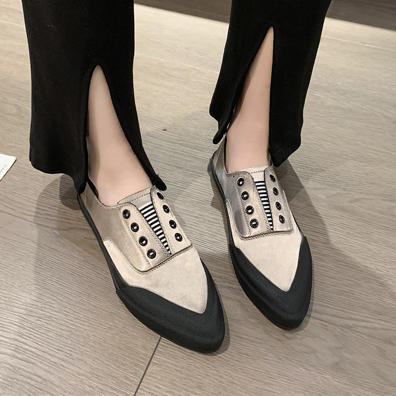 

Luxury Satin Silk Sneakers Women Chic Pointed Toe Slip-on Loafers Ladies Elegant Brand Design Lace Tied Flat Shoes