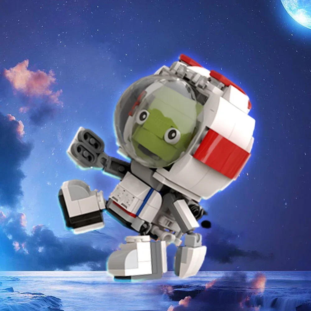 MOC Green Humanoid Aliens Kerbals Space Programs Building Blocks Astronauts Explore Planets And Space Brick Toys Children Gift