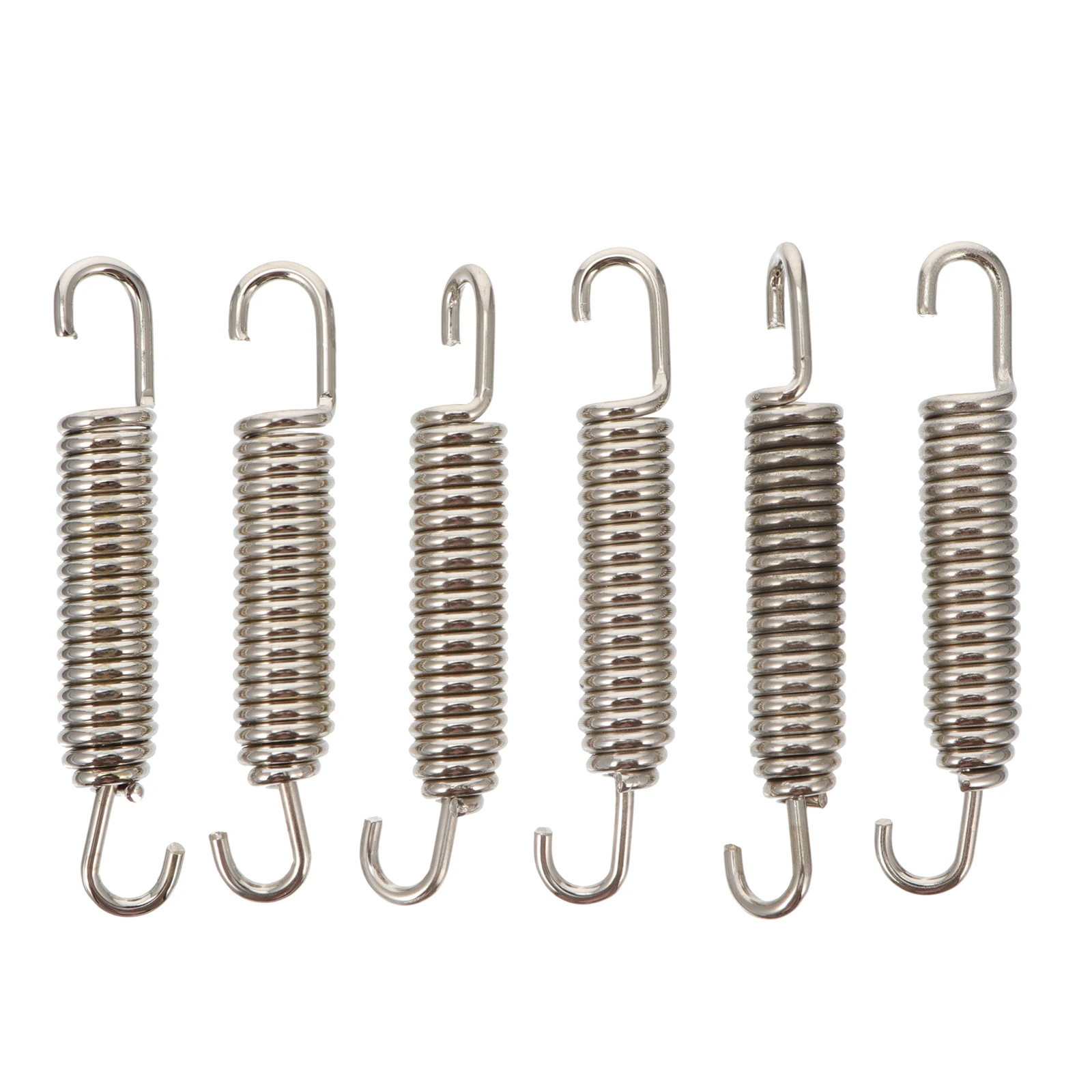 6pcs Motorcycle Exhaust Muffler Springs Stainless Steel 65mm Length Universal Muffler Exhaust Springs Hooks for Motorcycle