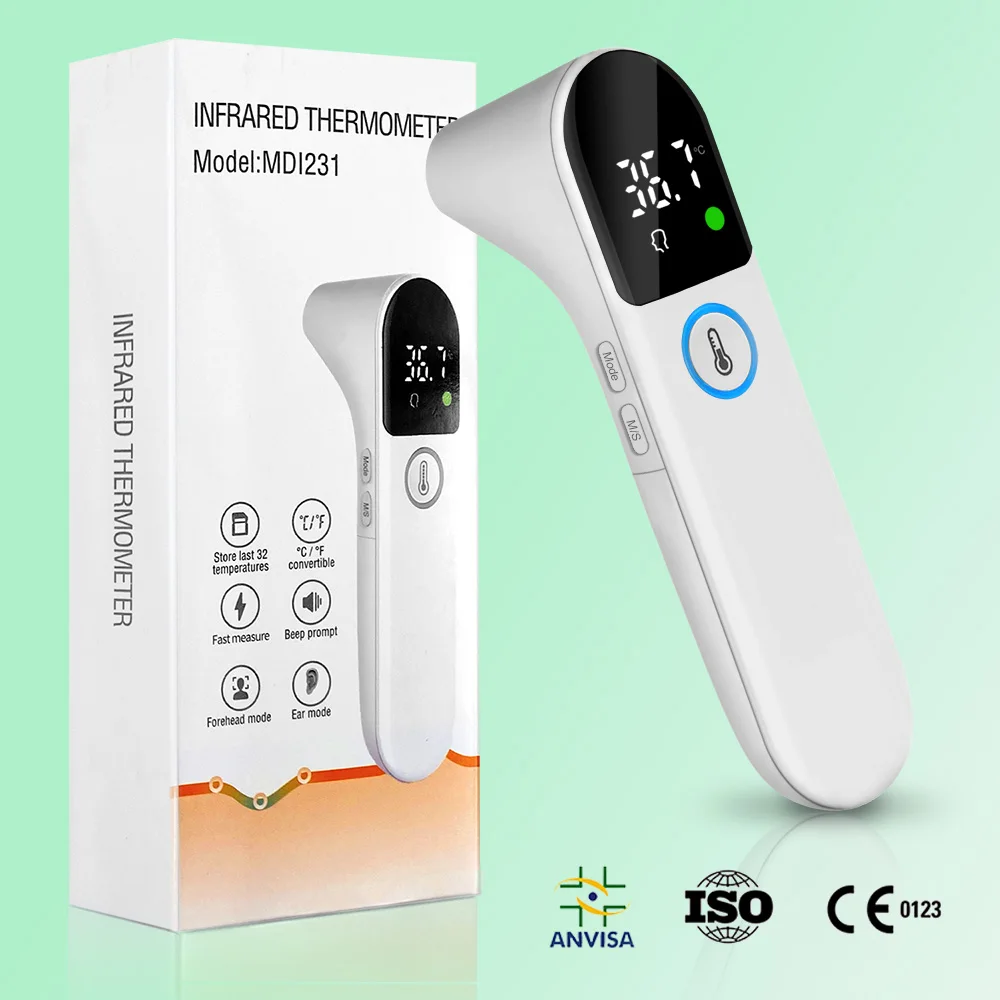 Forehead Ear Digital Thermometer Electronic Non Contact  LED Thermometer For Body Baby Adult Household Fever IR Termometro